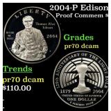 2004-P Edison Proof Modern Commem Dollar $1 pr70 d