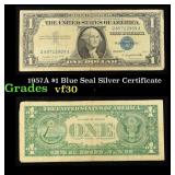 1957A $1 Blue Seal Silver Certificate Grades vf++