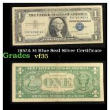 1957A $1 Blue Seal Silver Certificate Grades vf++