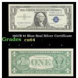 1957B $1 Blue Seal Silver Certificate Grades Choic