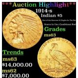 *Highlight* 1914-s Gold Indian Half Eagle $5 ms63