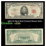 1963 $5 Red Seal United States Note Grades vf++