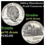 1990-p Eisenhower Proof Modern Commem Dollar $1 pr