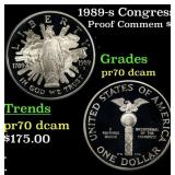 1989-s Congress Proof Modern Commem Dollar $1 pr70
