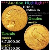 *Highlight* 1915-s Gold Indian Half Eagle $5 ms62+
