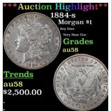 *Highlight* 1884-s Morgan Dollar $1 au58 USCG (fc)
