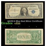 1957B $1 Blue Seal Silver Certificate Grades vf+