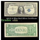 1957A $1 Blue Seal Silver Certificate Grades vf++