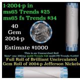 BU Shotgun Jefferson 5c roll, 2004-p Peace 40 pcs