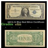 1957A $1 Blue Seal Silver Certificate Grades vf+