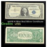 1957B $1 Blue Seal Silver Certificate Grades vf++