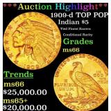 *Highlight* 1909-d Gold Indian Half Eagle TOP POP!
