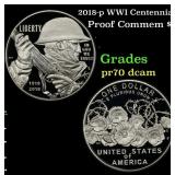 2018-p WWI Centennial Proof Modern Commem Dollar $