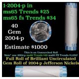 BU Shotgun Jefferson 5c roll, 2004-p Peace 40 pcs