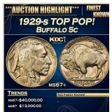 1929-s Buffalo Nickel TOP POP! 5c Grades ms67+