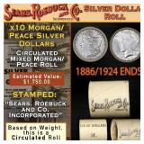 95- Circ SEARS Morgan/Peace Dollar $1 Roll Silver