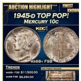 1945-d Mercury Dime TOP POP! 10c ms68+ FSB SEGS