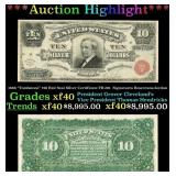 1886 $10 Red Seal Silver Certificate 'Tombstone' F