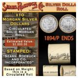 63- SEARS Circ Morgan Silver Dollar 10 Coin Roll 1