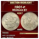 1901-p Morgan Dollar $1 ms62 USCG
