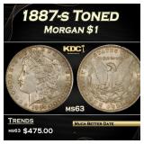 1887-s Morgan Dollar Toned $1 Grades ms63