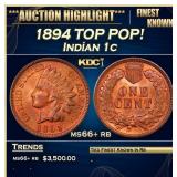 1894 Indian Cent TOP POP! 1c ms66+ rb SEGS