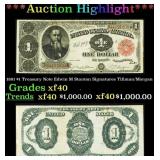1891 $1 Treasury Note Edwin M Stanton Grades xf40