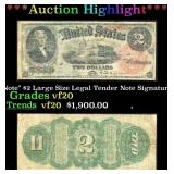 1869 $2 Large Size Legal Tender Note 'Rainbow Note