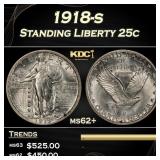 1918-s Standing Liberty Quarter 25c Grades ms62+