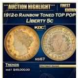 1912-d Liberty Nickel Rainbow Toned TOP POP! 5c ms