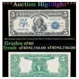 1899 $5 Large Size Silver Certificate Oncpapa Indi