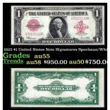1923 $1 United States Note Grades au55 Signatures