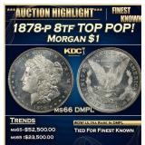 1878-p 8tf Morgan Dollar TOP POP! $1 Grades ms66 D