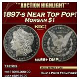 1897-s Morgan Dollar Near Top Pop! $1 ms66+ DMPL S