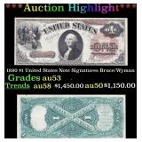 1880 $1 United States Note Grades au53 Signatures