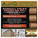 181- Rare Morgan UNC MARSHALL FIELDS 10 $1 Roll RE