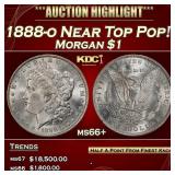1888-o Morgan Dollar Near Top Pop! $1 ms66+ SEGS