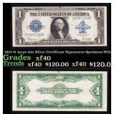 1923 $1 large size Silver Certificate Grades xf40