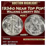1937-d Walking Liberty Half Dollar Near Top Pop! 5
