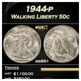1944-p Walking Liberty Half Dollar 50c Grades ms66