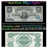 1908 $10 Blue Seal Silver Certificate 'Tombstone'