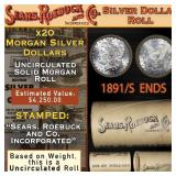 36- Uncirculated Morgan SEARS Silver Dollar $1 Rol