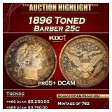 1896 Proof Barber Quarter Toned 25c pr65+ DCAM SEG