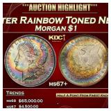 1883-o Morgan Dollar Monster Rainbow Toned Near TO