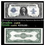 1923 $1 large size Silver Certificate Grades cu64