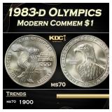 1983-d Olympics Modern Commem Dollar $1 ms70 SEGS