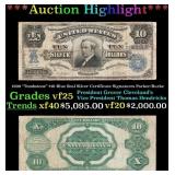 1908 $10 Blue Seal Silver Certificate 'Tombstone'