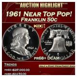 1961 Proof Franklin Half Dollar Near Top Pop! 50c