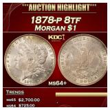 1878-p 8tf Morgan Dollar $1 ms64+ SEGS
