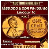 1955 DDO & DDR FS-103/801 Proof Lincoln Cent 1c pr
